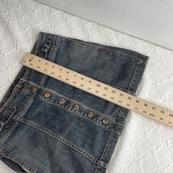 Gap Jean Mini Skirt Front Snap Closure Size 2 - Picture 8 of 8
